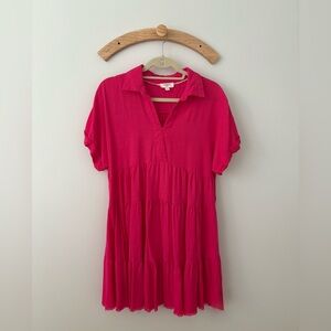 Umgee Fuchsia Collared Dress